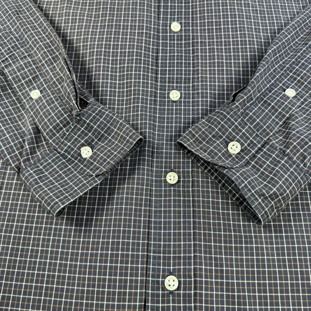 Ralph Lauren Classic Fit Brown Plaid Button Down Shirt Men’s XL Cotton